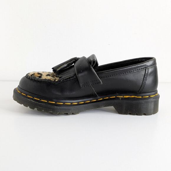 Doc Martens Loafers Adrian 26234021 7 Black Leopard GUC Tassel Shoes Academia - Picture 7 of 14